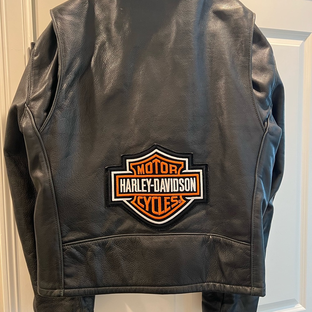 Men’s Walter Dyer Black leather Harley Motorcycle Jacket